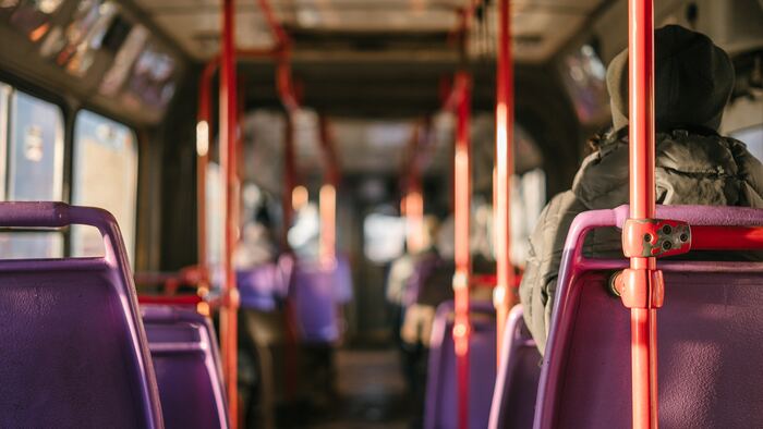inside of a bus
