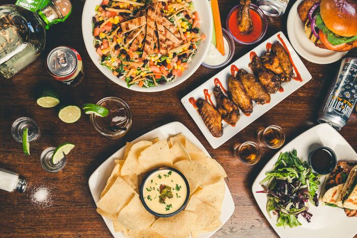 table full of food