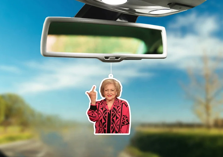 Betty White middle finger air freshener